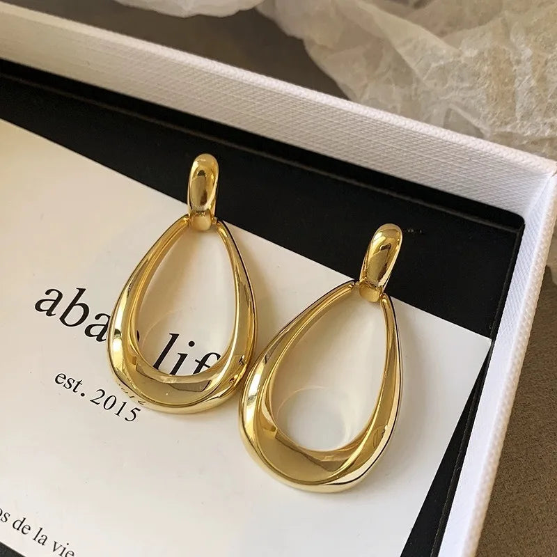 Dangle Hoop Silver Earrings