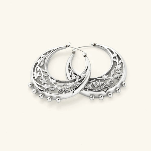 Crescent Moon Star Earrings