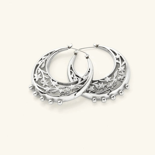 Crescent Moon Star Earrings
