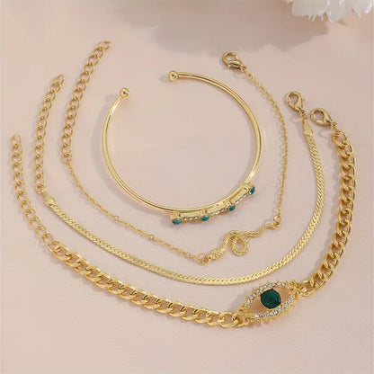Serpina Veyra Bracelet emerald | Gold