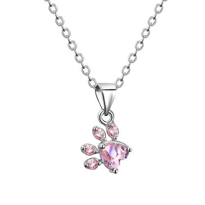 Rose Gold Paw Jewelry Set ÃƒÂ¢Ã¢â€šÂ¬Ã¢â‚¬Å“ 4 Pieces with Zirconia Heart (Ring, Necklace, Earrings, Bracelet)