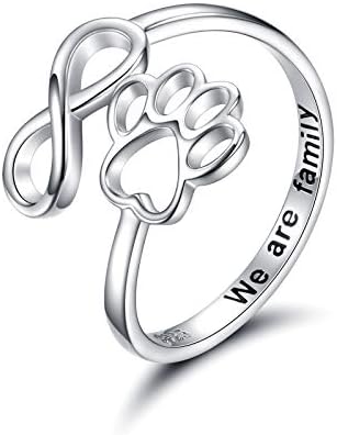 Handcrafted Paw & Heart Ring Ã¢â‚¬â€œ Adjustable 925 Sterling Silver