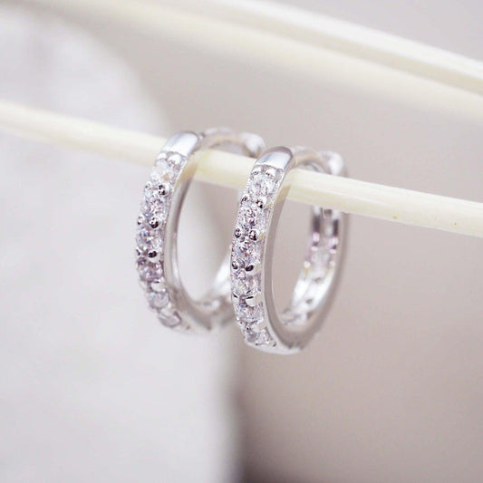 Bright Hoop Silvered Earrings