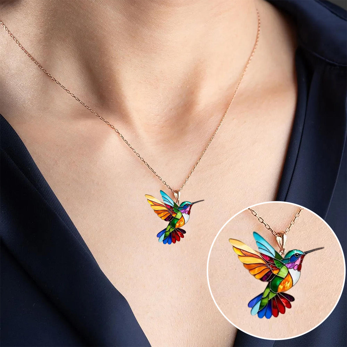 Beautiful Hummingbird Necklace with Bonus Earrings Ã¢â‚¬â€œ Limited Time Offer