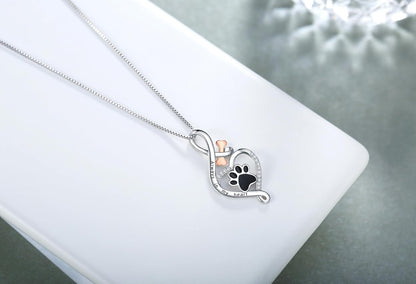 Lucky Paw Necklace with Heart, Bone & Infinity Ã¢â‚¬â€œ Ã¢â‚¬Å“Always in My HeartÃ¢â‚¬Â Pendant