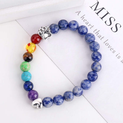 Rainbow Bridge Memorial Bracelet Ã¢â‚¬â€œ 7 Chakra Bead Gift for Pet Loss