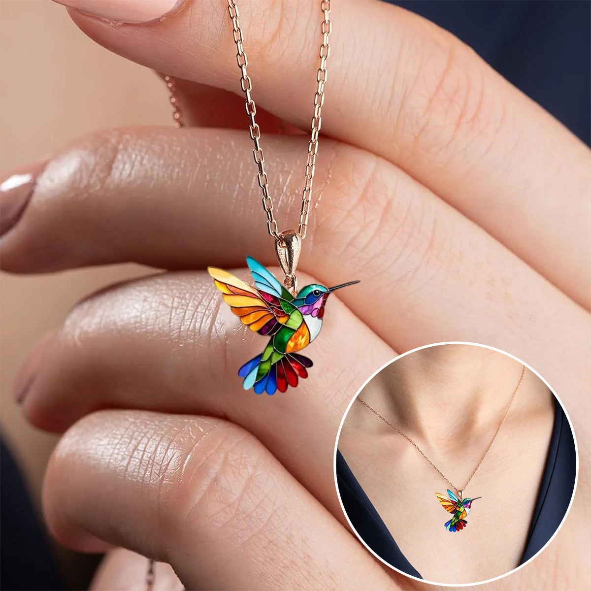 Beautiful Hummingbird Necklace with Bonus Earrings Ã¢â‚¬â€œ Limited Time Offer