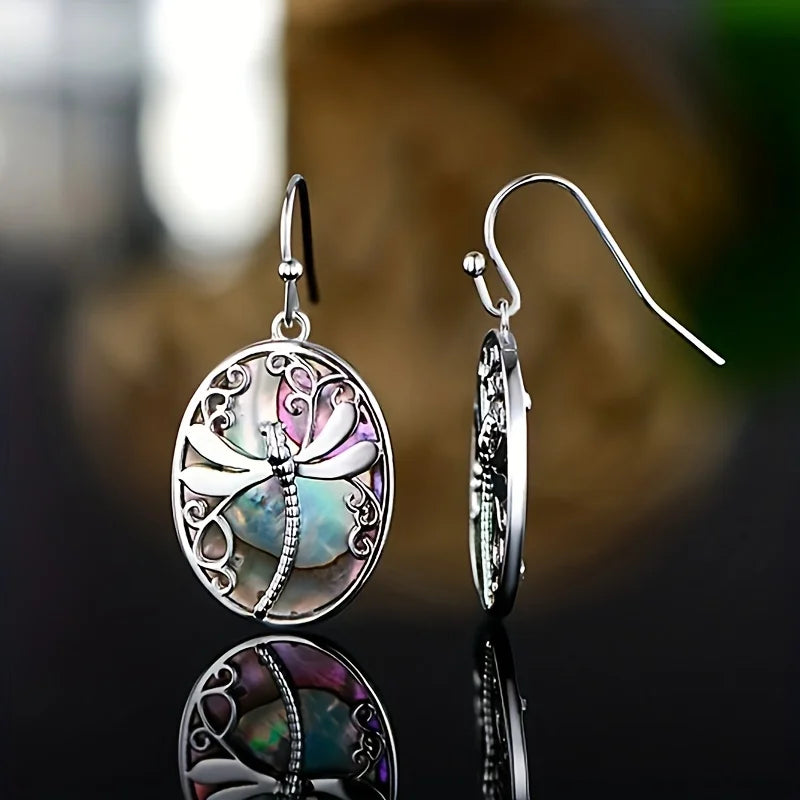 Abalone Shell Dragonfly Earrings Ã¢â‚¬â€œ Symbol of Renewal & Grace
