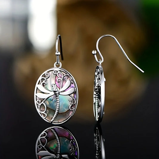 Abalone Shell Dragonfly Earrings Ã¢â‚¬â€œ Symbol of Renewal & Grace