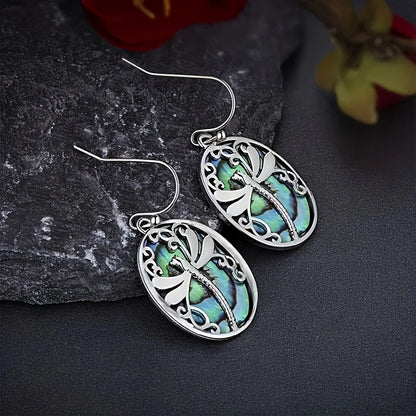 Abalone Shell Dragonfly Earrings Ã¢â‚¬â€œ Symbol of Renewal & Grace