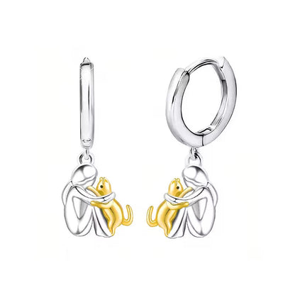 Cat Hug Pendant Necklace with Bonus Earrings ÃƒÂ¢Ã¢â€šÂ¬Ã¢â‚¬Å“ Limited Time Offer