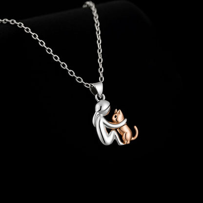 Cat Hug Pendant Necklace with Bonus Earrings ÃƒÂ¢Ã¢â€šÂ¬Ã¢â‚¬Å“ Limited Time Offer