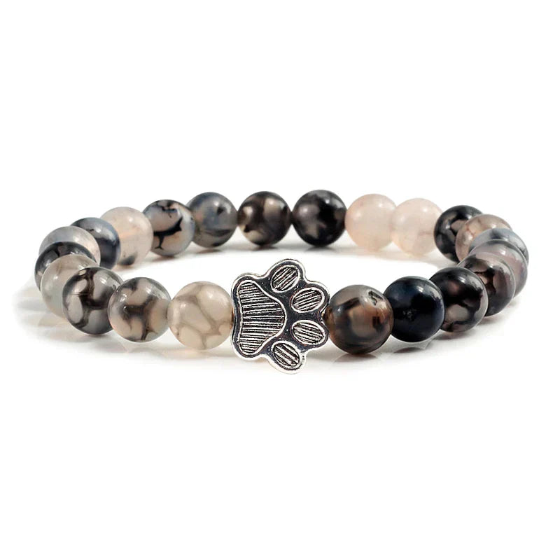 Beaded Paw Bracelet ÃƒÂ¢Ã¢â€šÂ¬Ã¢â‚¬Å“ Natural Stone Design