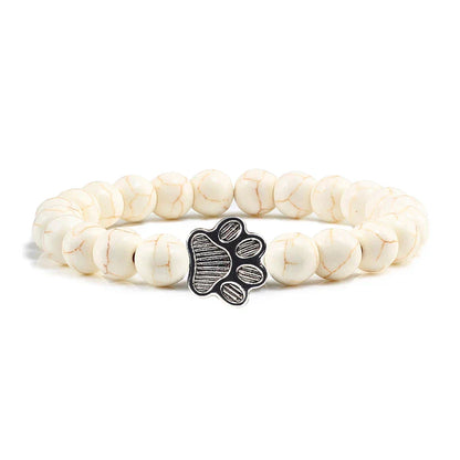 Beaded Paw Bracelet ÃƒÂ¢Ã¢â€šÂ¬Ã¢â‚¬Å“ Natural Stone Design