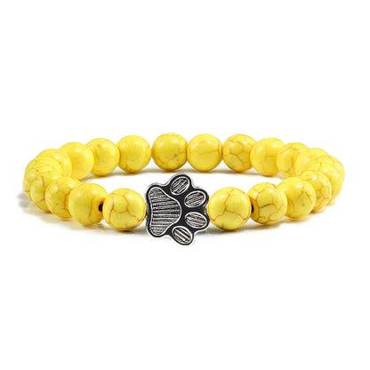 Beaded Paw Bracelet ÃƒÂ¢Ã¢â€šÂ¬Ã¢â‚¬Å“ Natural Stone Design