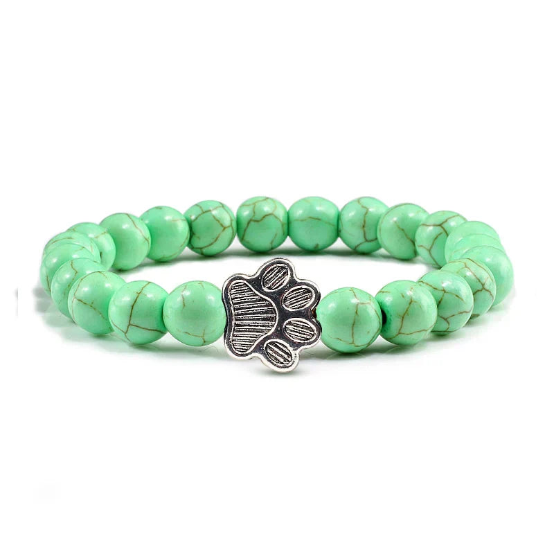 Beaded Paw Bracelet ÃƒÂ¢Ã¢â€šÂ¬Ã¢â‚¬Å“ Natural Stone Design