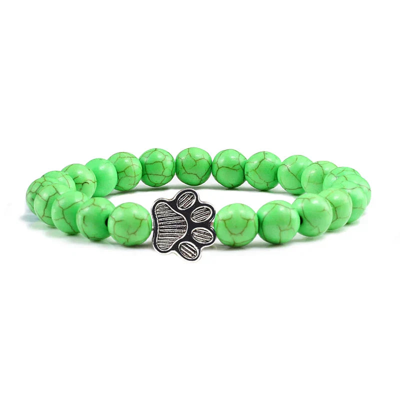 Beaded Paw Bracelet ÃƒÂ¢Ã¢â€šÂ¬Ã¢â‚¬Å“ Natural Stone Design