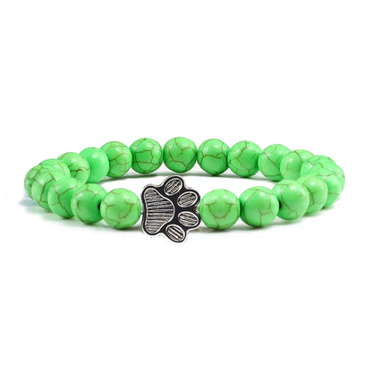 Beaded Paw Bracelet ÃƒÂ¢Ã¢â€šÂ¬Ã¢â‚¬Å“ Natural Stone Design