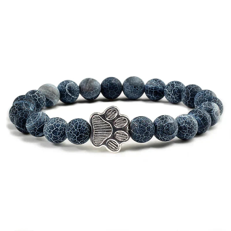 Beaded Paw Bracelet ÃƒÂ¢Ã¢â€šÂ¬Ã¢â‚¬Å“ Natural Stone Design