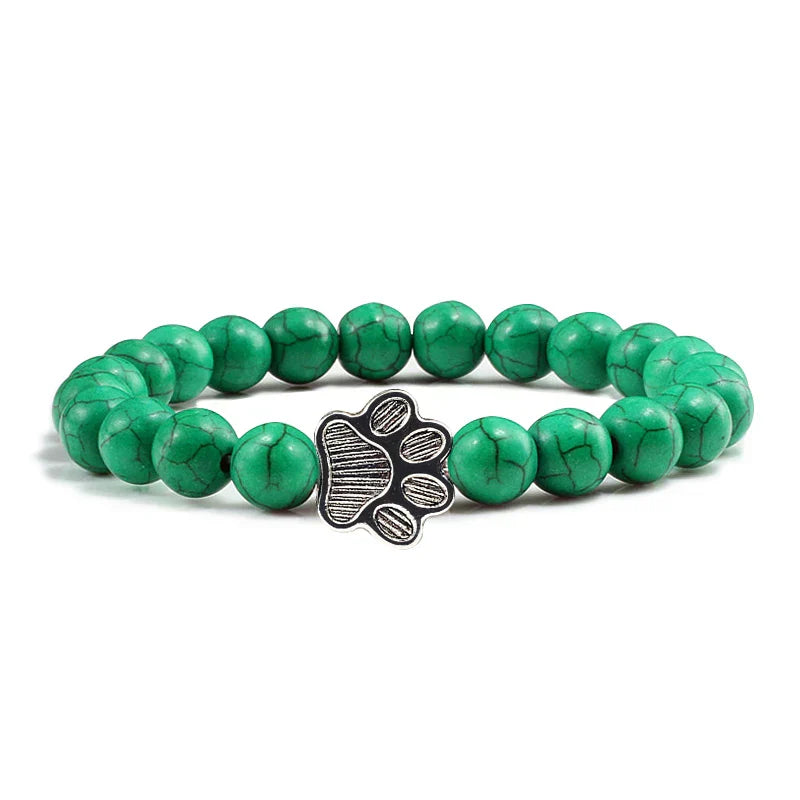 Beaded Paw Bracelet ÃƒÂ¢Ã¢â€šÂ¬Ã¢â‚¬Å“ Natural Stone Design
