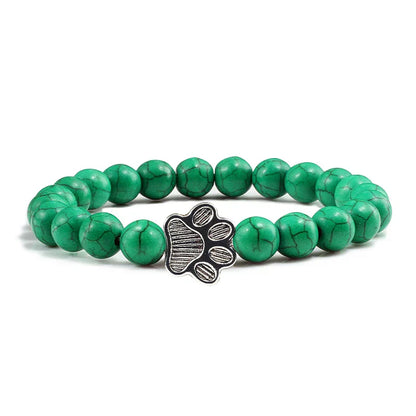Beaded Paw Bracelet ÃƒÂ¢Ã¢â€šÂ¬Ã¢â‚¬Å“ Natural Stone Design