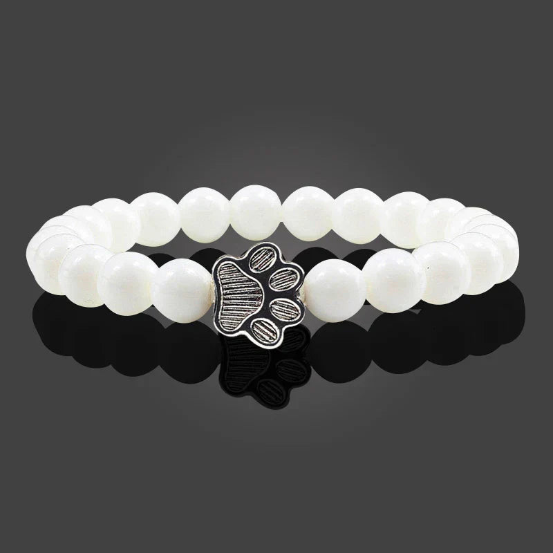 Beaded Paw Bracelet ÃƒÂ¢Ã¢â€šÂ¬Ã¢â‚¬Å“ Natural Stone Design