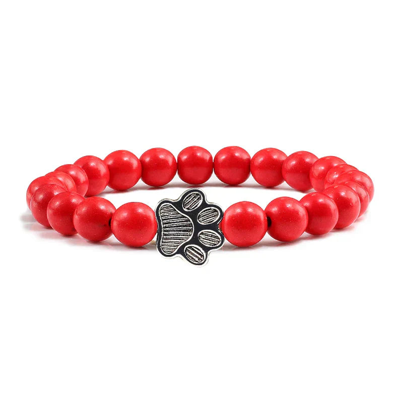 Beaded Paw Bracelet ÃƒÂ¢Ã¢â€šÂ¬Ã¢â‚¬Å“ Natural Stone Design