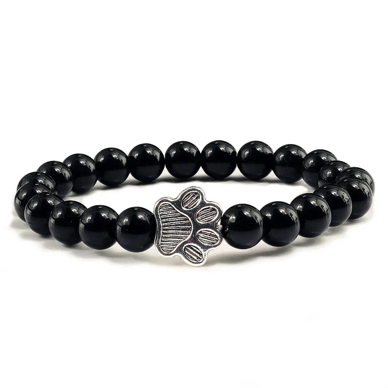 Beaded Paw Bracelet ÃƒÂ¢Ã¢â€šÂ¬Ã¢â‚¬Å“ Natural Stone Design