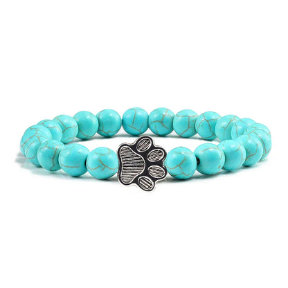 Beaded Paw Bracelet ÃƒÂ¢Ã¢â€šÂ¬Ã¢â‚¬Å“ Natural Stone Design