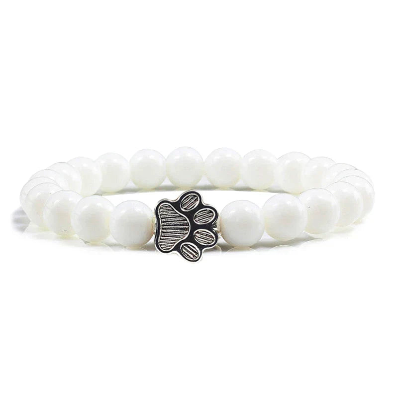 Beaded Paw Bracelet ÃƒÂ¢Ã¢â€šÂ¬Ã¢â‚¬Å“ Natural Stone Design