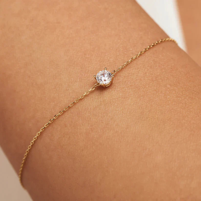 ClÃ©a Moissanite Stone Bracelet | Gold