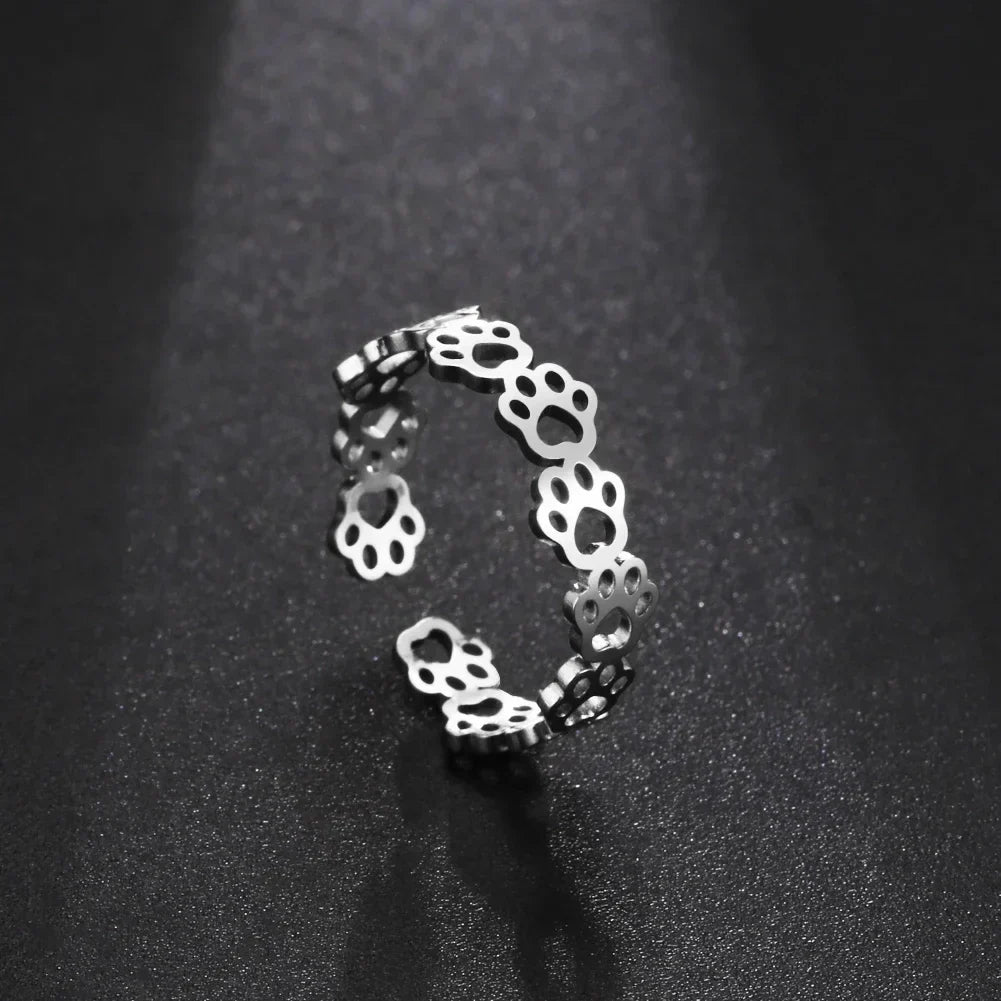 Adjustable Paw Print Ring ÃƒÂ¢Ã¢â€šÂ¬Ã¢â‚¬Å“ Made of Stainless Steel