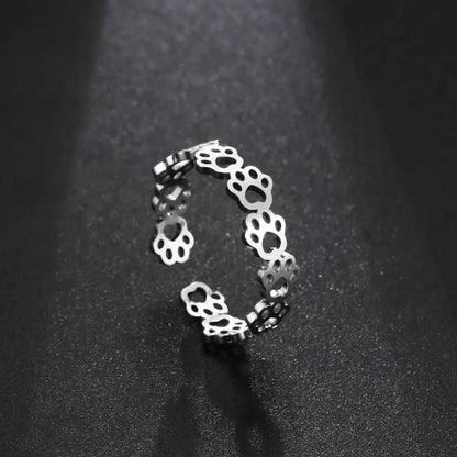 Adjustable Paw Print Ring ÃƒÂ¢Ã¢â€šÂ¬Ã¢â‚¬Å“ Made of Stainless Steel