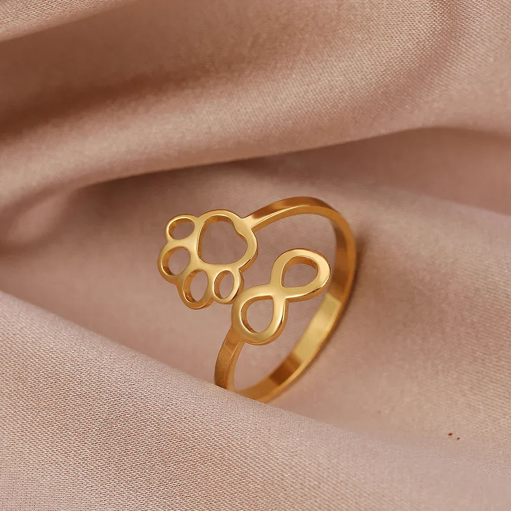 Adjustable Infinity Paw Ring ÃƒÂ¢Ã¢â€šÂ¬Ã¢â‚¬Å“ Stainless Steel