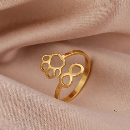 Adjustable Infinity Paw Ring ÃƒÂ¢Ã¢â€šÂ¬Ã¢â‚¬Å“ Stainless Steel