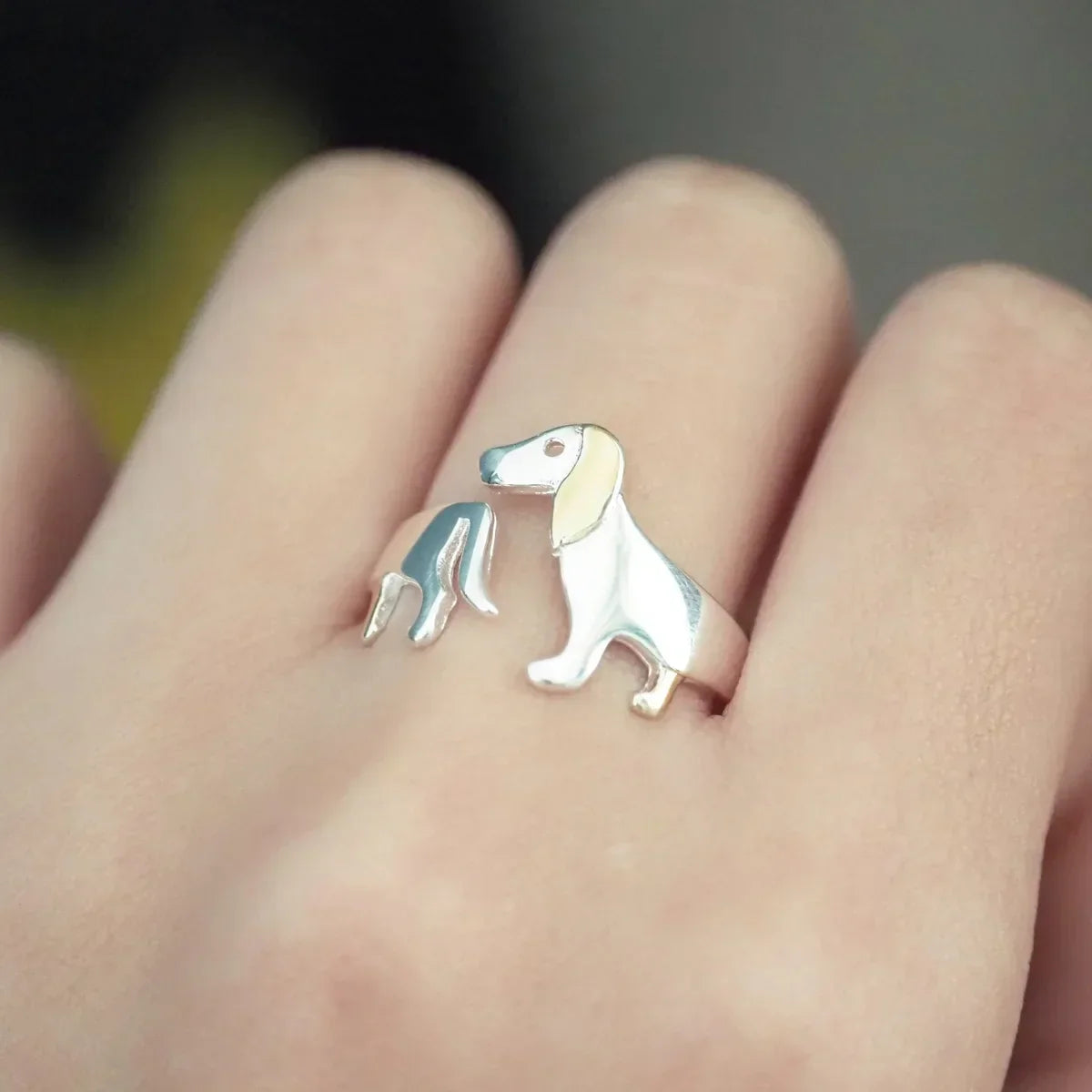 925 Sterling Silver Dachshund Ring Ã¢â‚¬â€œ Adjustable Fit