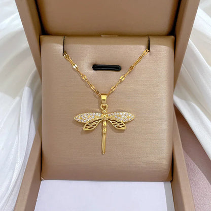 Crystal Dragonfly Necklace Ã¢â‚¬â€œ Symbol of Transformation & Beauty