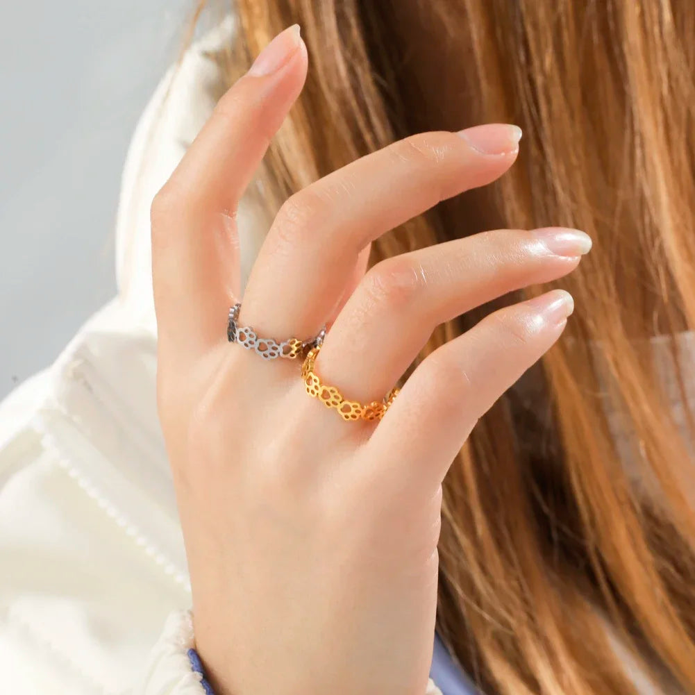Adjustable Paw Print Ring ÃƒÂ¢Ã¢â€šÂ¬Ã¢â‚¬Å“ Made of Stainless Steel