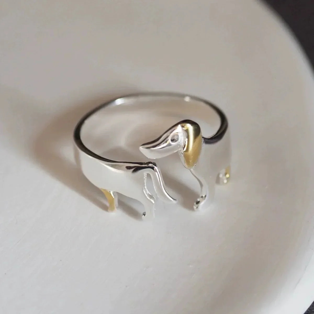 925 Sterling Silver Dachshund Ring Ã¢â‚¬â€œ Adjustable Fit