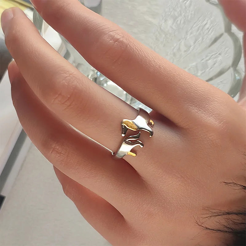 925 Sterling Silver Dachshund Ring Ã¢â‚¬â€œ Adjustable Fit