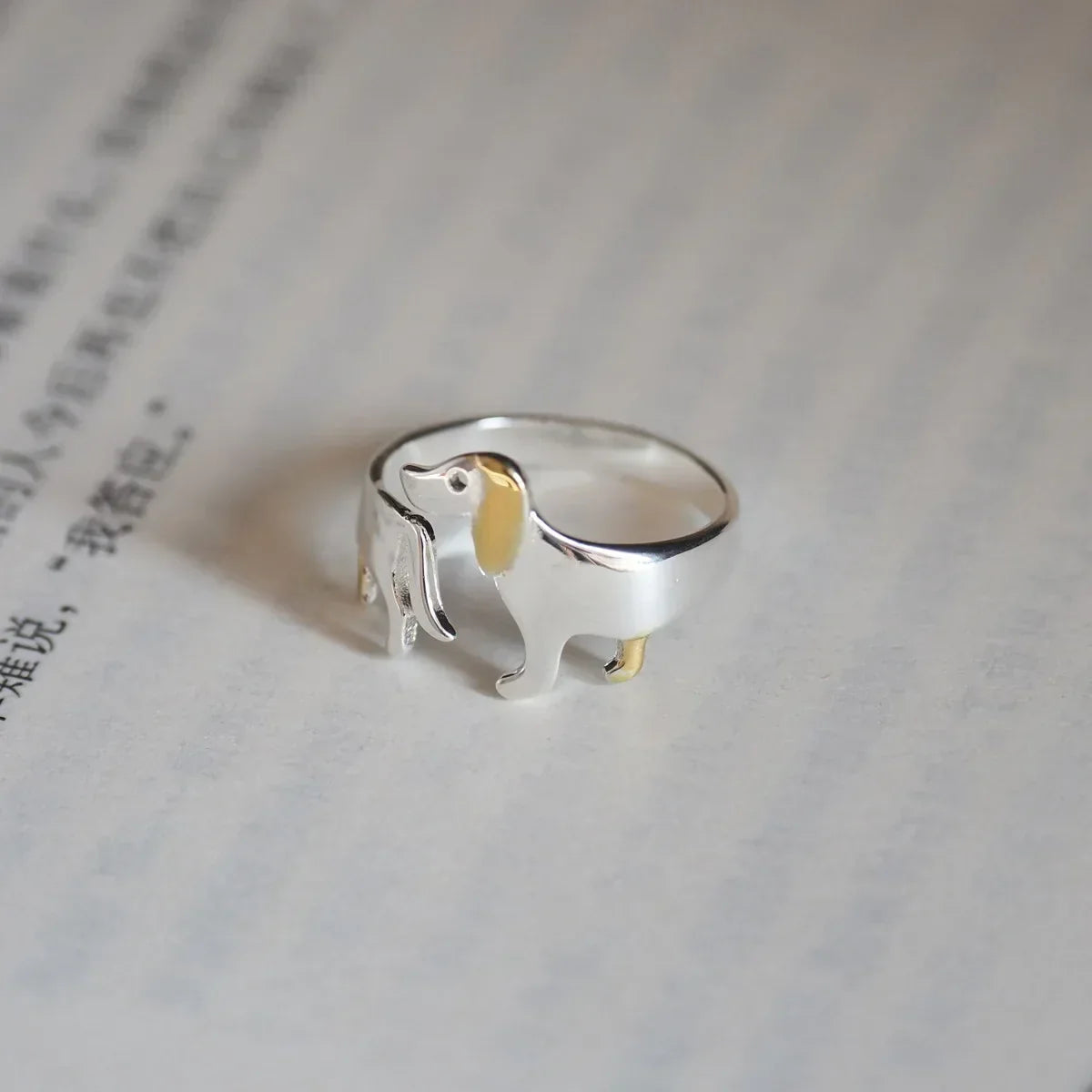 925 Sterling Silver Dachshund Ring Ã¢â‚¬â€œ Adjustable Fit