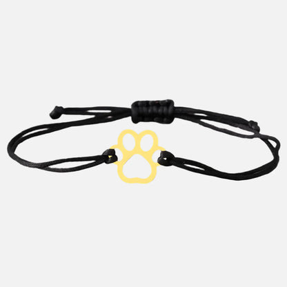 Paw Print Cord Bracelet ÃƒÂ¢Ã¢â€šÂ¬Ã¢â‚¬Å“ Adjustable Black and Red Design