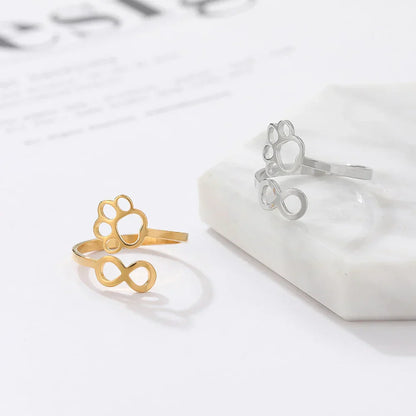 Adjustable Infinity Paw Ring ÃƒÂ¢Ã¢â€šÂ¬Ã¢â‚¬Å“ Stainless Steel