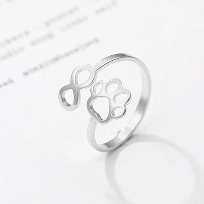 Adjustable Infinity Paw Ring ÃƒÂ¢Ã¢â€šÂ¬Ã¢â‚¬Å“ Stainless Steel