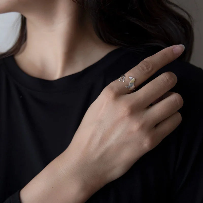 925 Sterling Silver Dachshund Ring Ã¢â‚¬â€œ Adjustable Fit