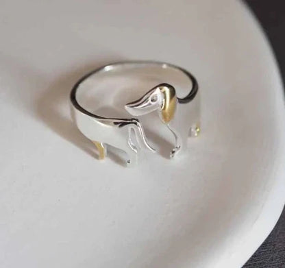 925 Sterling Silver Dachshund Ring Ã¢â‚¬â€œ Adjustable Fit