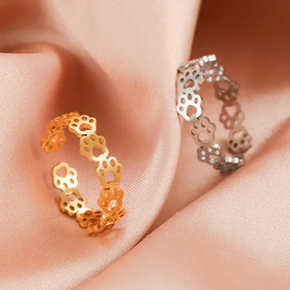 Adjustable Paw Print Ring ÃƒÂ¢Ã¢â€šÂ¬Ã¢â‚¬Å“ Made of Stainless Steel