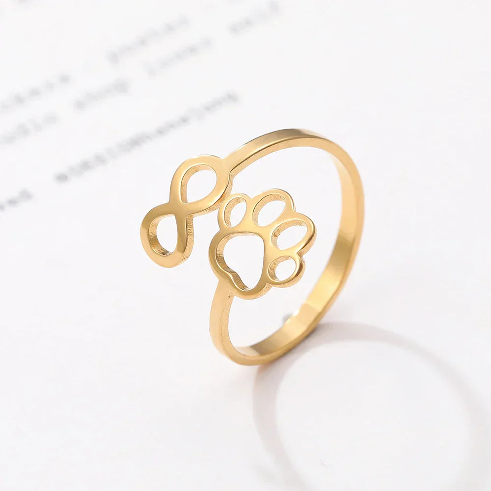 Adjustable Infinity Paw Ring ÃƒÂ¢Ã¢â€šÂ¬Ã¢â‚¬Å“ Stainless Steel