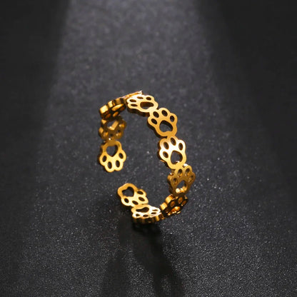 Adjustable Paw Print Ring ÃƒÂ¢Ã¢â€šÂ¬Ã¢â‚¬Å“ Made of Stainless Steel