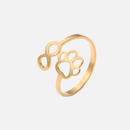 Adjustable Infinity Paw Ring ÃƒÂ¢Ã¢â€šÂ¬Ã¢â‚¬Å“ Stainless Steel
